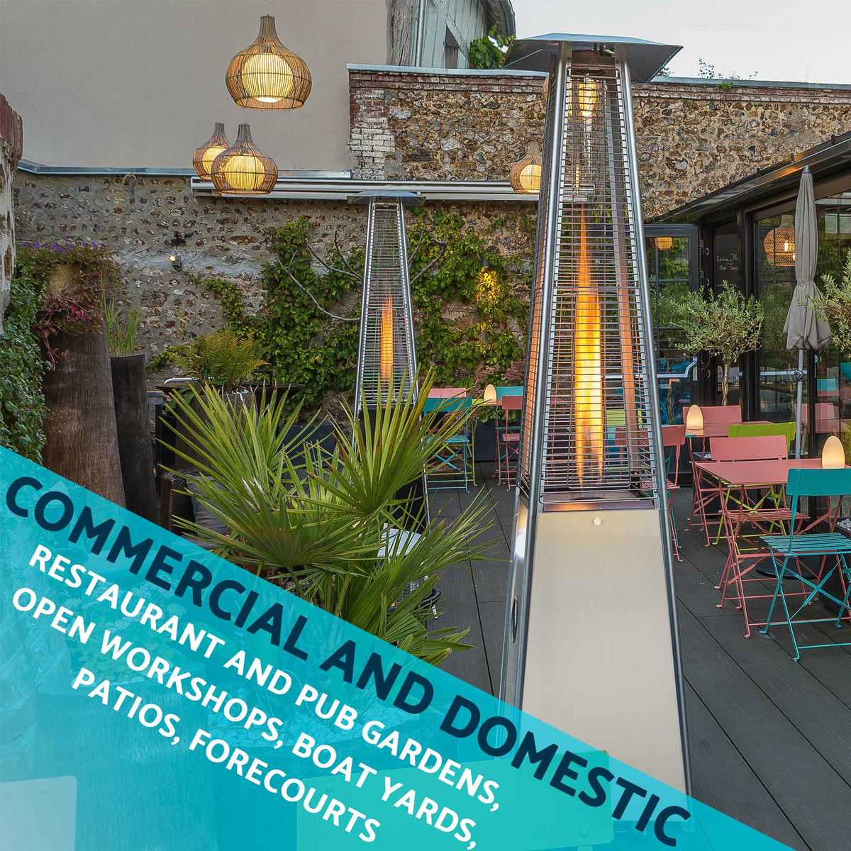 Pyramid Gas Patio Heater 13kW for Commercial Domestic Use with
