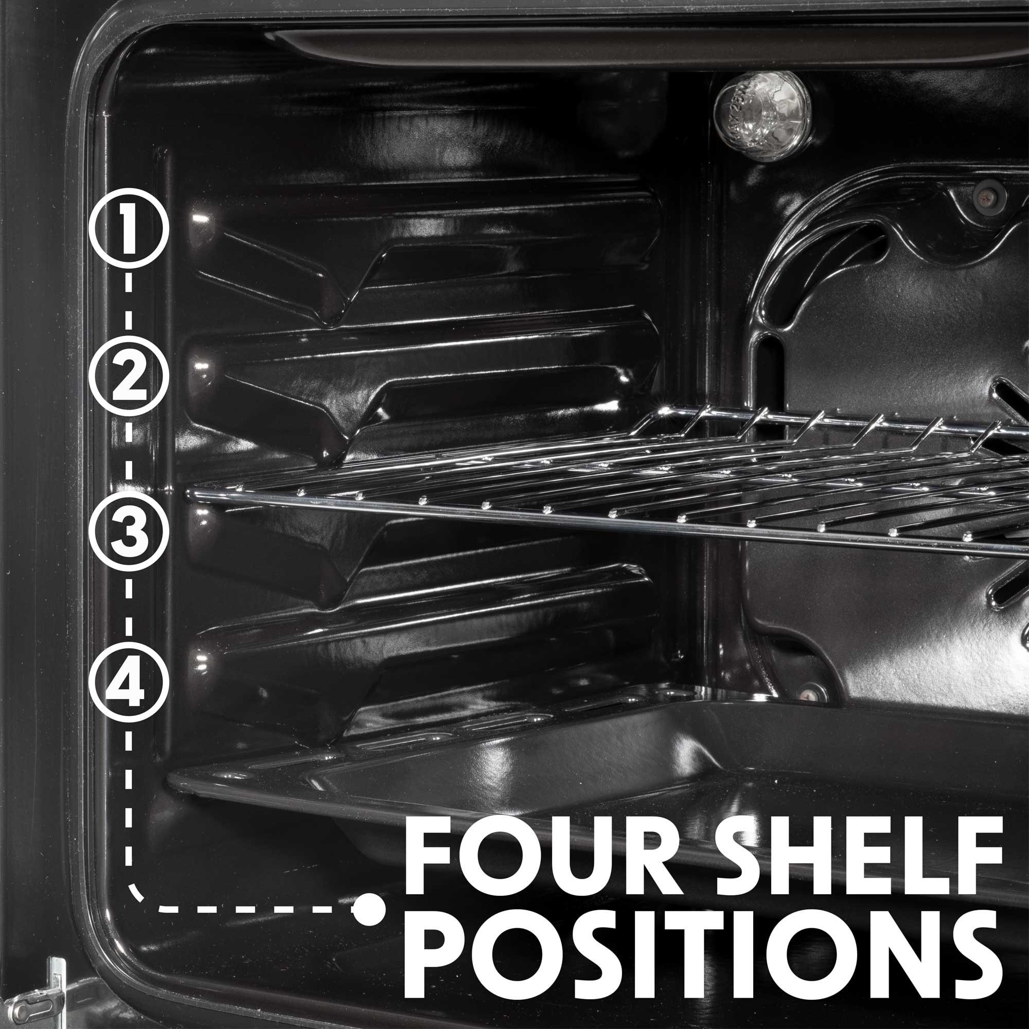 Baridi 4 Zone Ceramic Hob, 5 Function Fan-Assisted Oven & Curved Glass Cooker Hood Bundle - DH187 - Dellonda