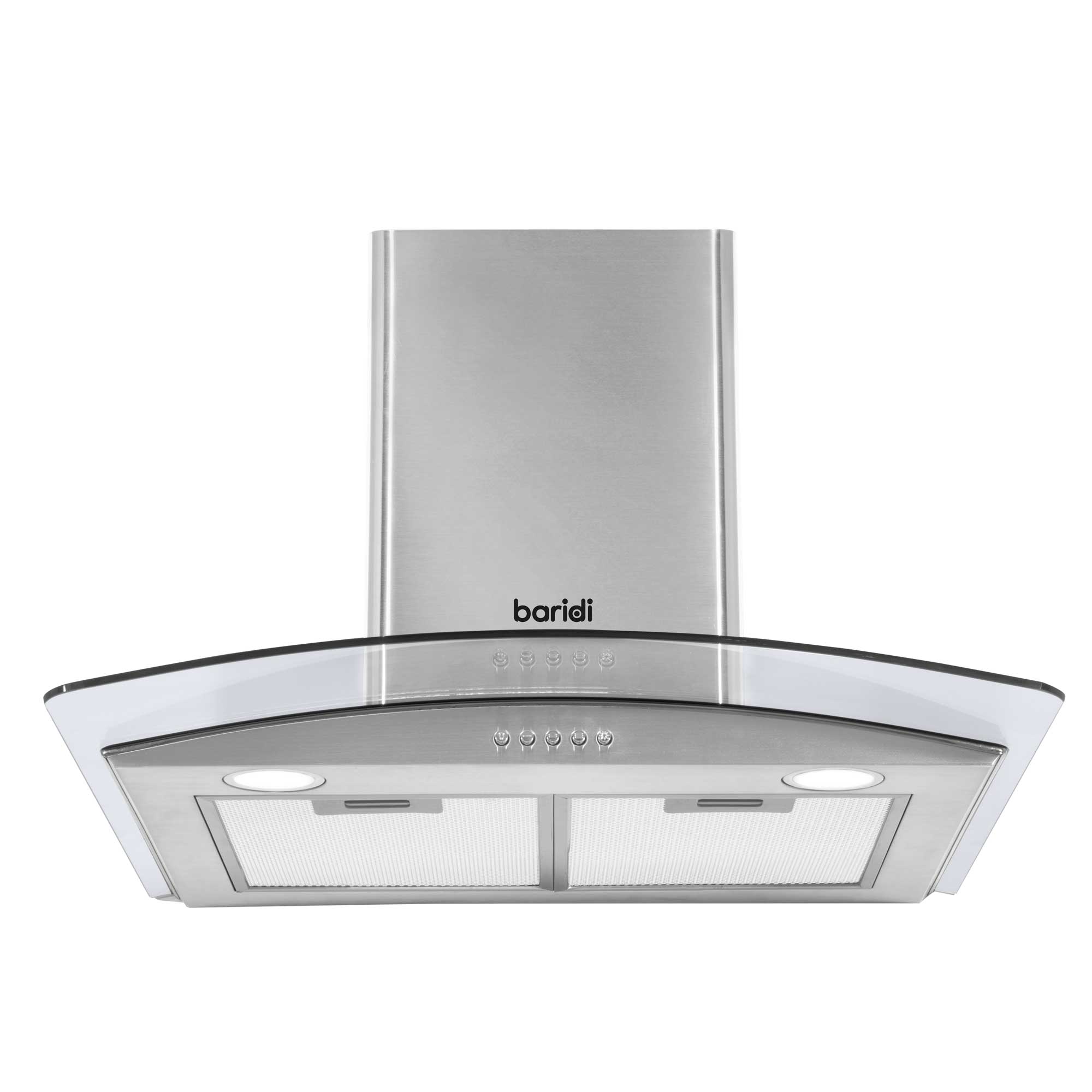 Baridi 4 Zone Ceramic Hob, 5 Function Fan-Assisted Oven & Curved Glass Cooker Hood Bundle - DH187 - Dellonda