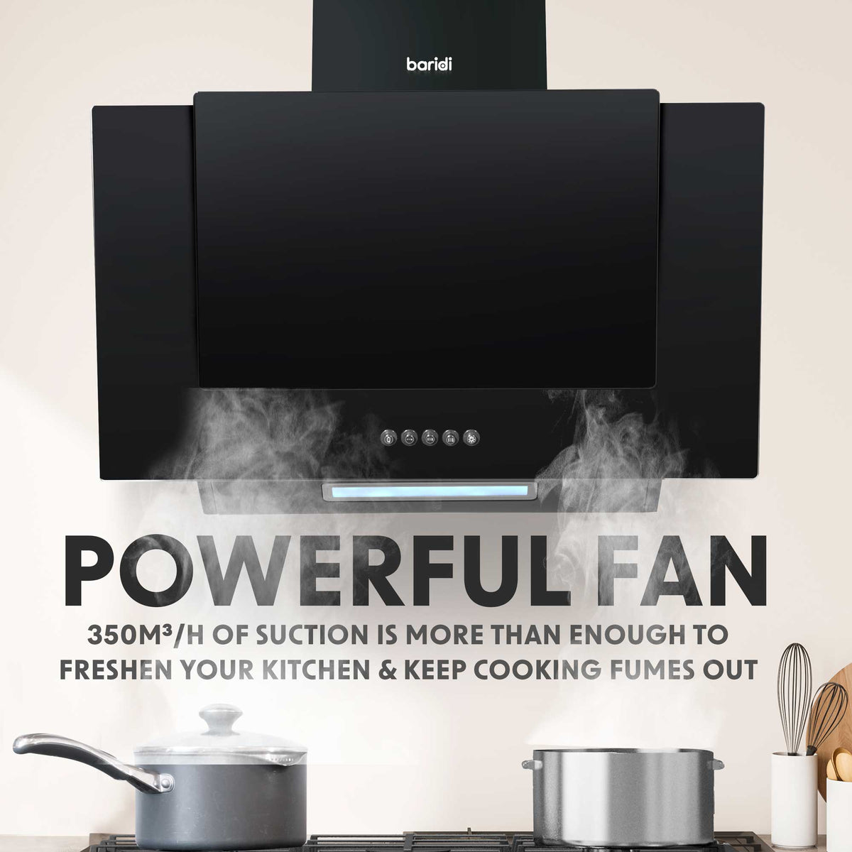 Electriq 90cm angled black glass and steel cooker hood new arrivals
