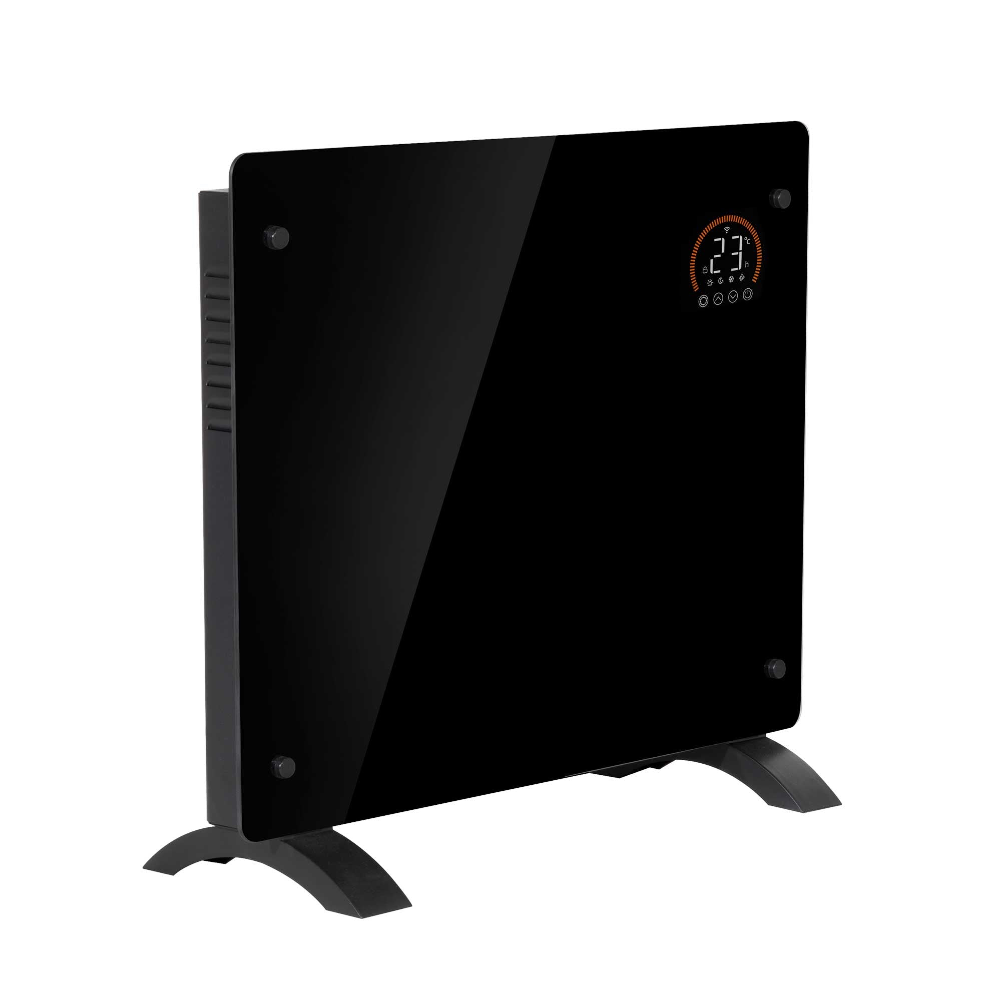 Baridi, Electric Glass Panel Heater, 1000W, 24/7 Timer, Wi-Fi Enabled, Remote Control, Black, DH135 - Dellonda