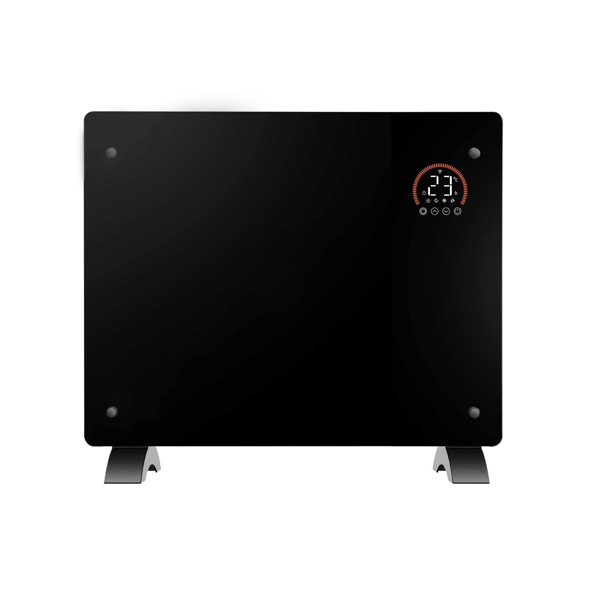 Baridi, Electric Glass Panel Heater, 1000W, 24/7 Timer, Wi-Fi Enabled, Remote Control, Black, DH135 - Dellonda