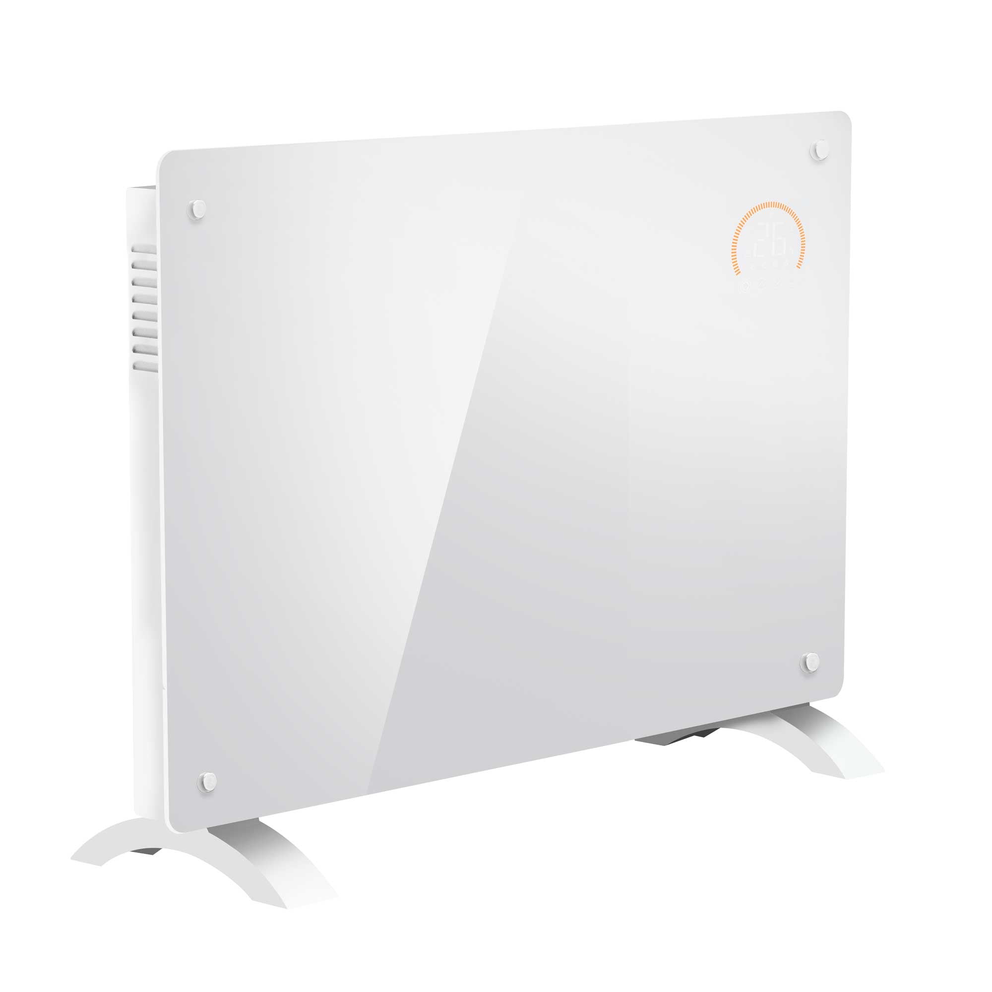 Baridi, Electric Glass Panel Heater, 1000W, 24/7 Timer, Wi-Fi Enabled, Remote Control, White, DH136 - Dellonda