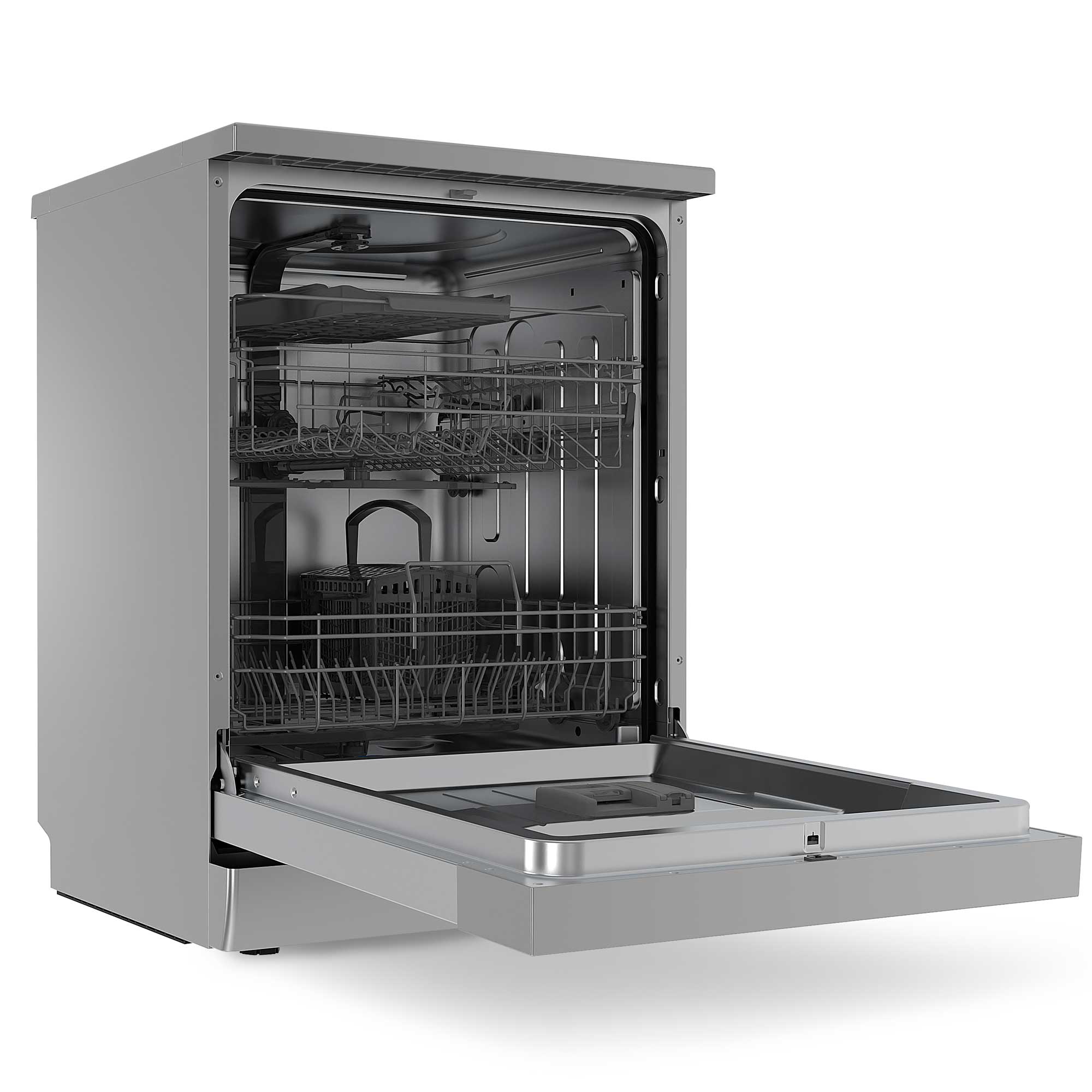 Baridi 60cm Freestanding Dishwasher, 14 Place Settings, 8 Programs, LED Display, Silver - DH167
