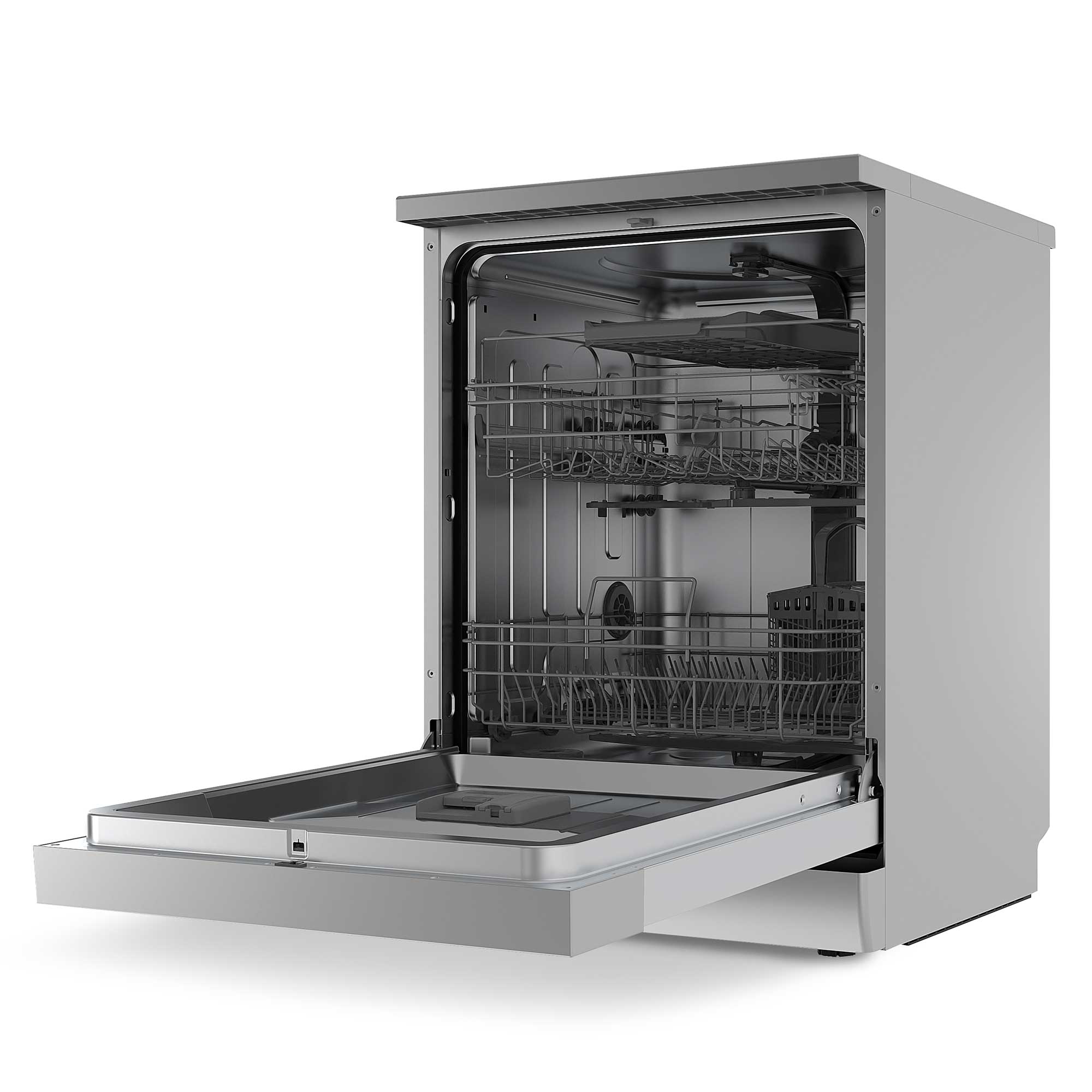 Baridi 60cm Freestanding Dishwasher, 14 Place Settings, 8 Programs, LED Display, Silver - DH167