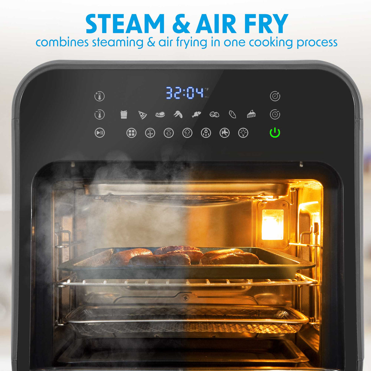 Baridi Steam Air Fryer Oven Combi Self Cleaning 8 Preset