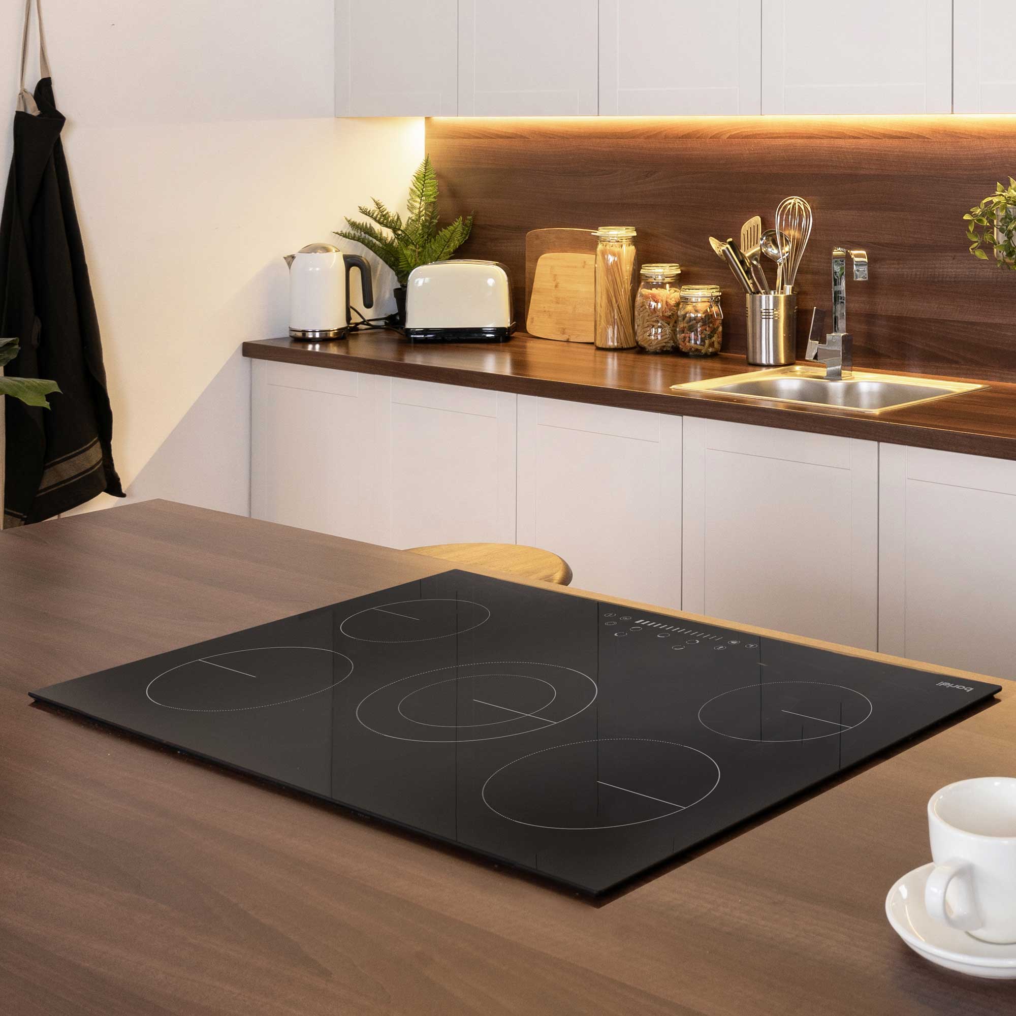 77cm Ceramic Hob with 5 Cooking Zones, Slider Touch Control, Timer Setting, 8200W - DH175 - Dellonda