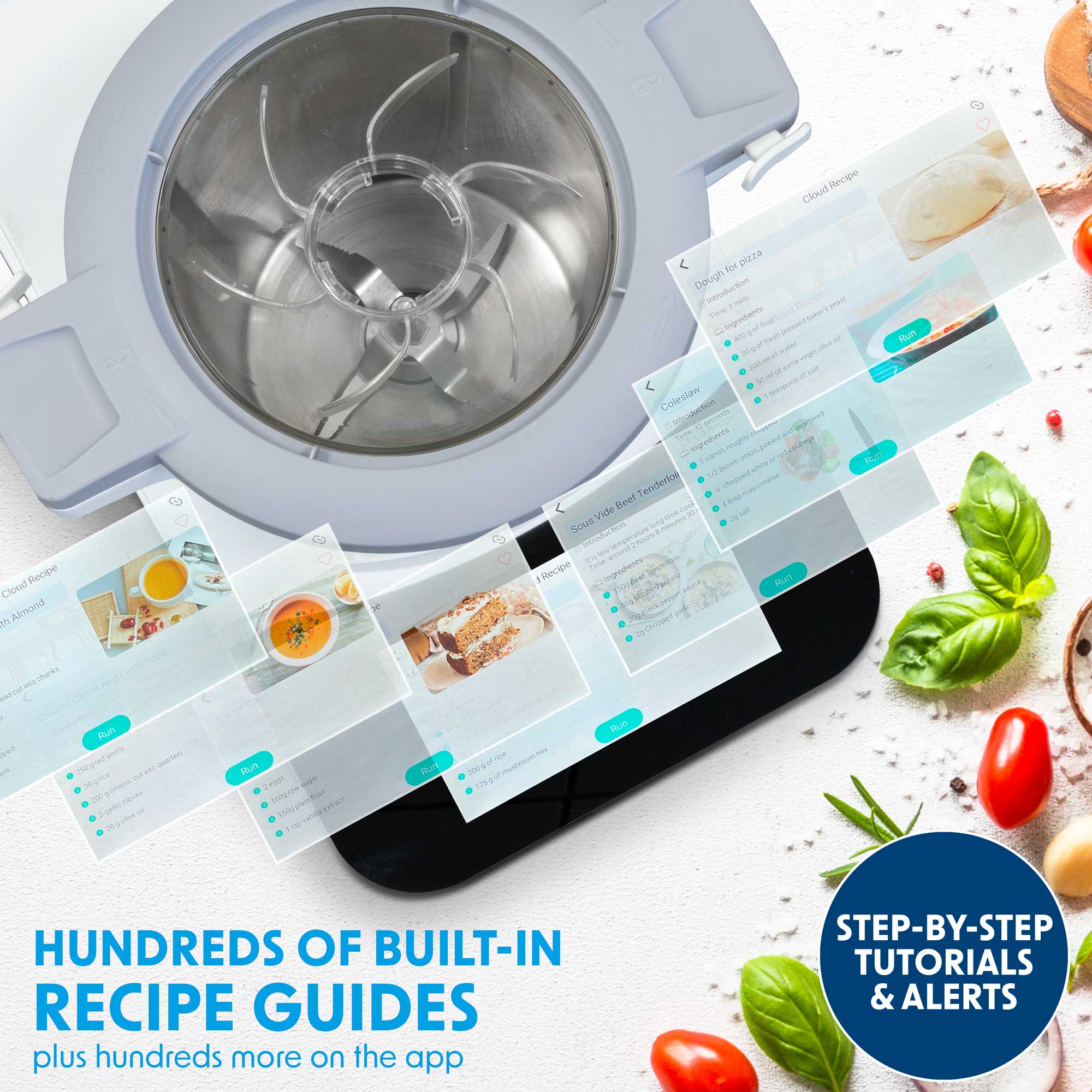 Baridi Smart Thermo-Cooker, 18 Preset Functions, 7” Touch Screen, App Guided Recipes, White – DH189