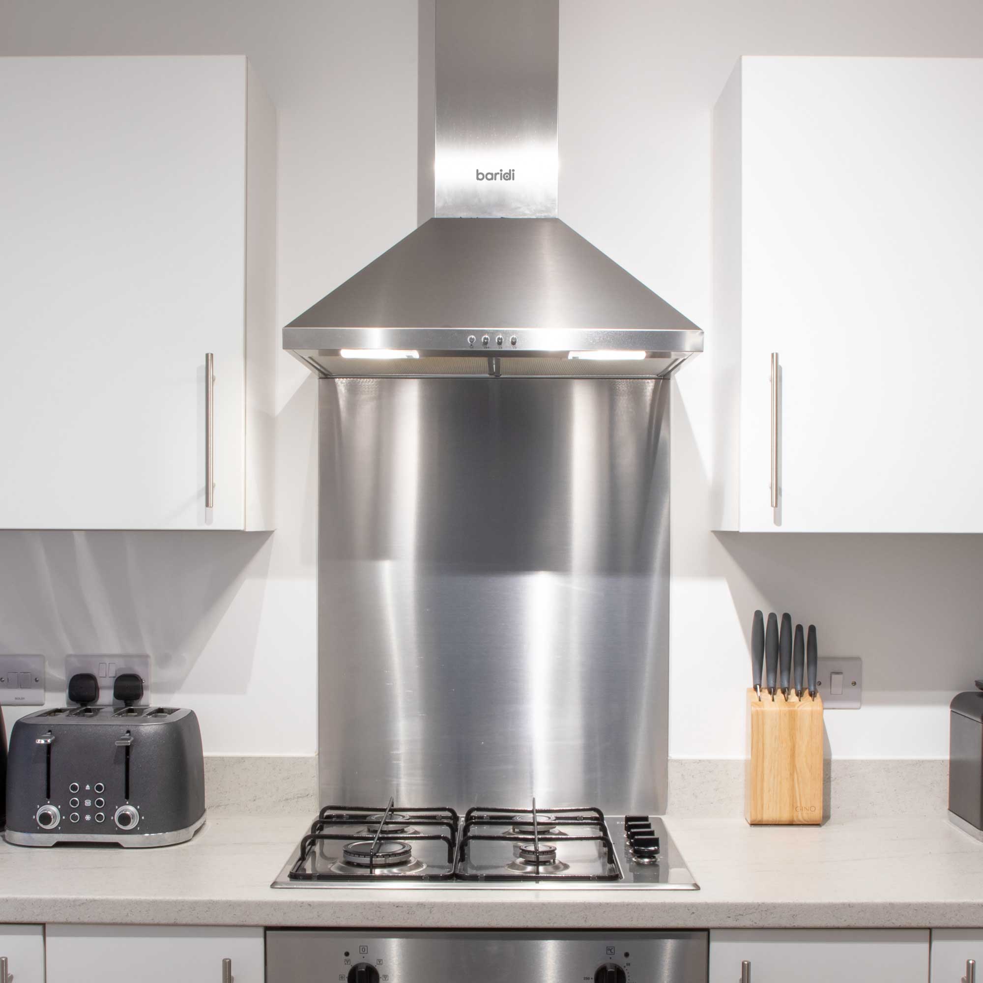 Baridi 60cm Splashback for Cooker Hoods, Extractor Fans, Range Hoods, Stainless Steel - DH193