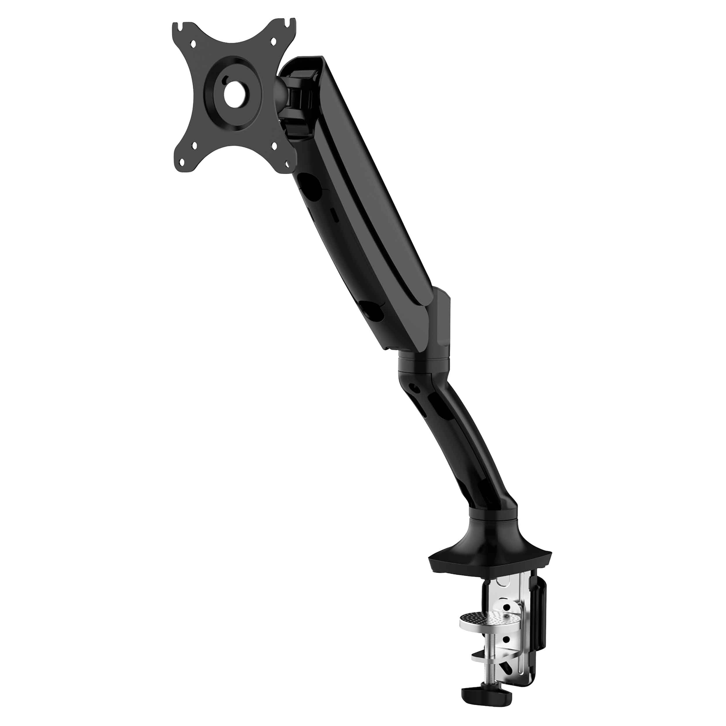 Adjustable & Rotating Single Monitor Arm, 9kg Load Capacity, 10-27" Screens - Black - DH24 - Dellonda