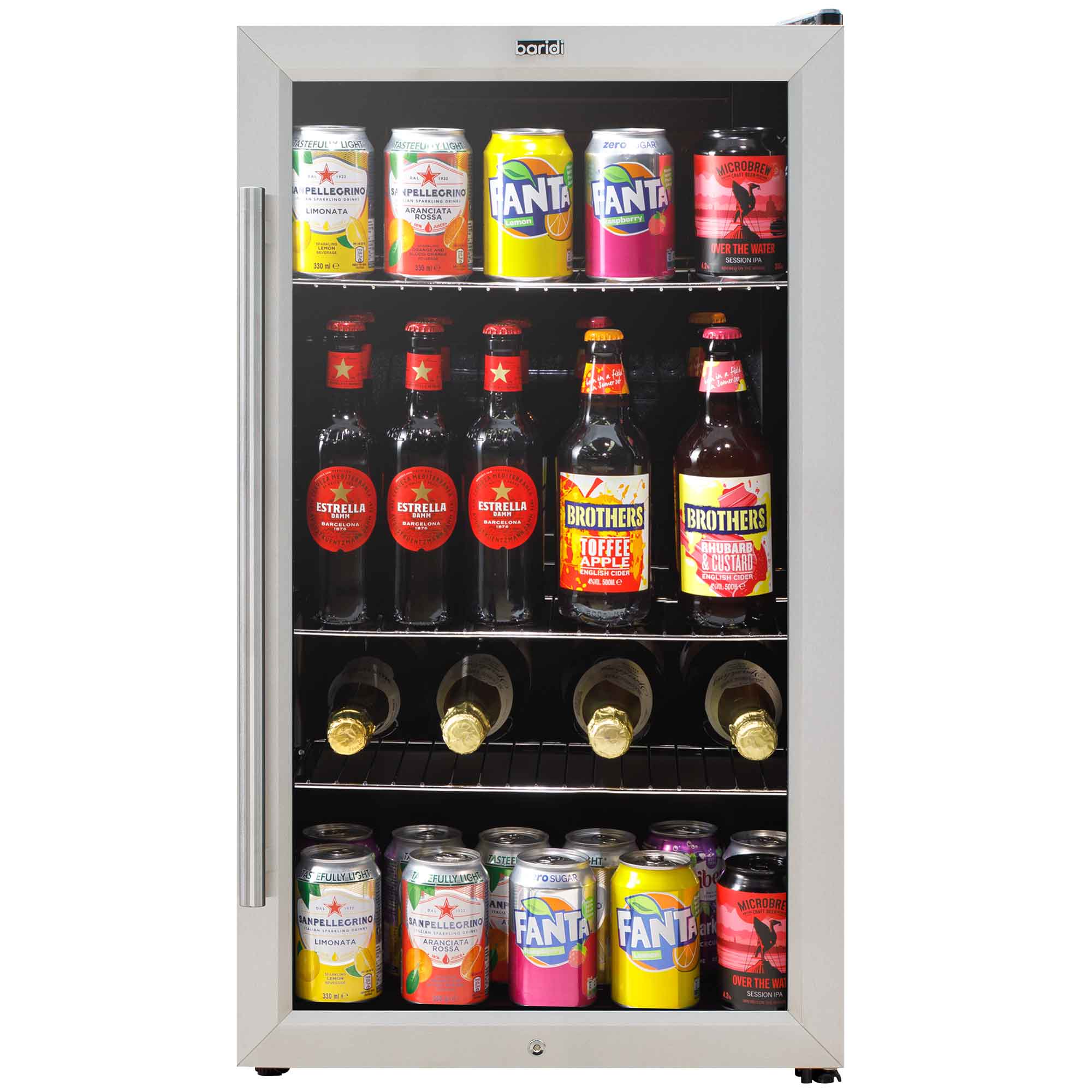 Baridi 85L Under Counter Drinks, Beer & Wine Cooler Fridge with Light