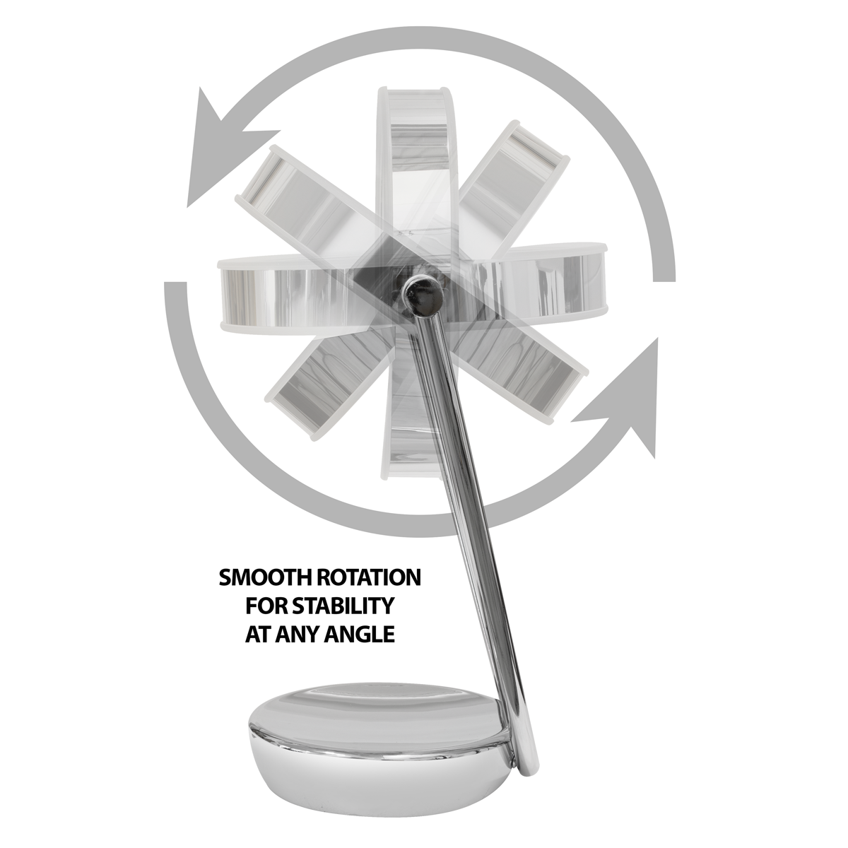 7.5" Double-Sided LED Vanity Mirror, Touch Dimmable, Battery Operated - DH3 - Dellonda