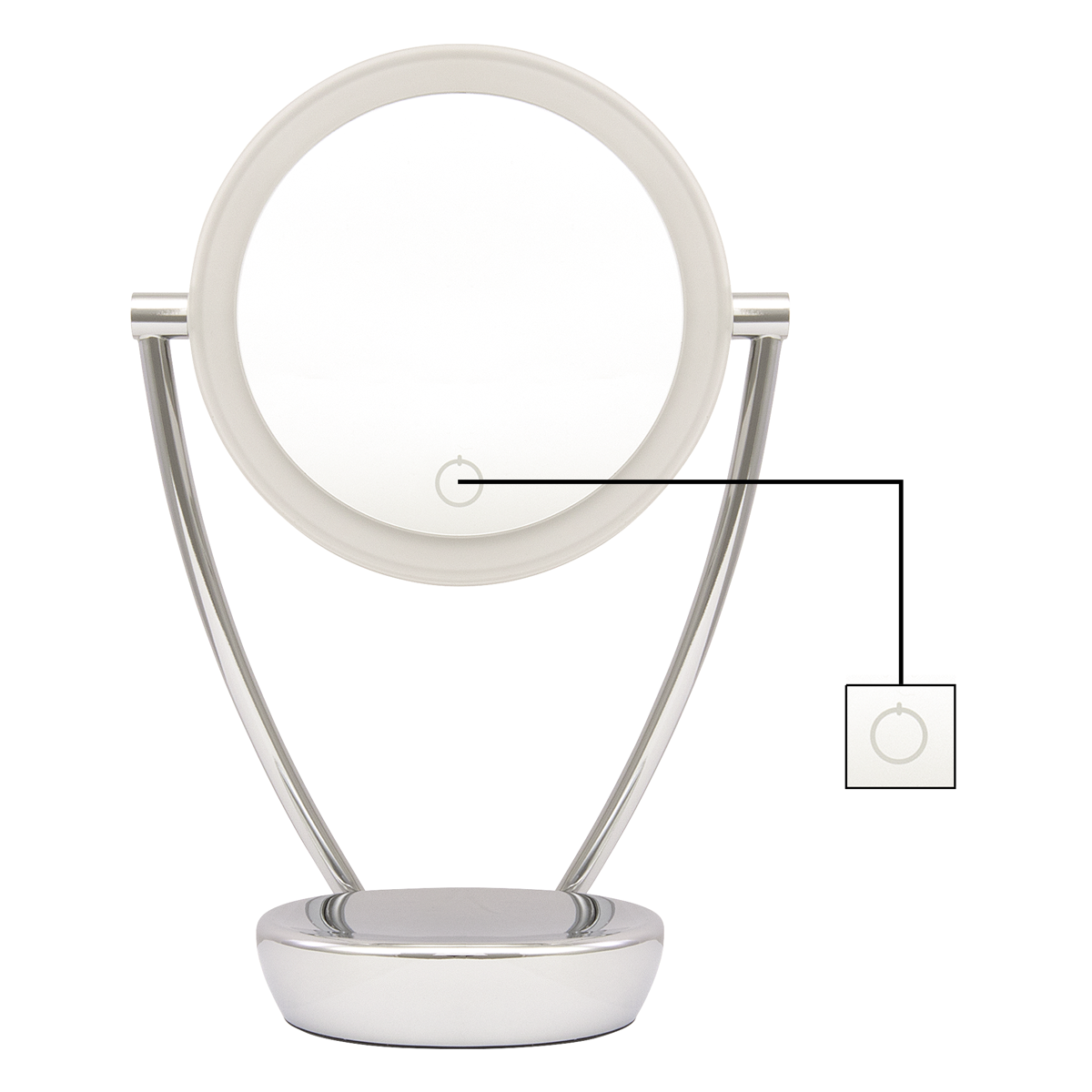 DH3 7.5 Inch Double Sided LED Battery Operated Mirror Polished