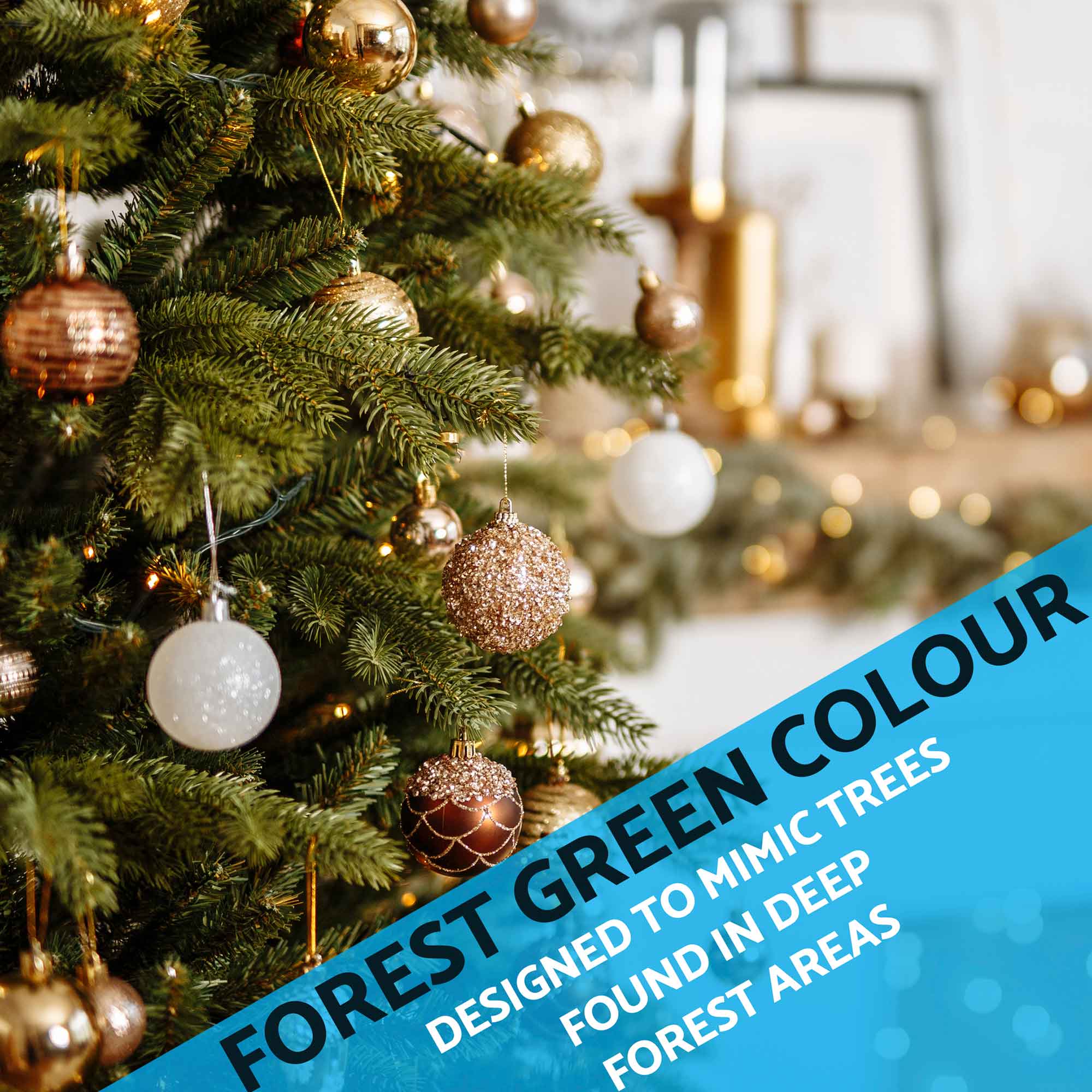 Artificial 6ft/180cm Hinged Christmas Tree with 1200+ PE Tips & PVC Interior - DH45 - Dellonda