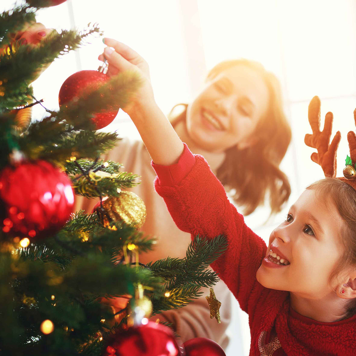 Red artificial christmas tree store