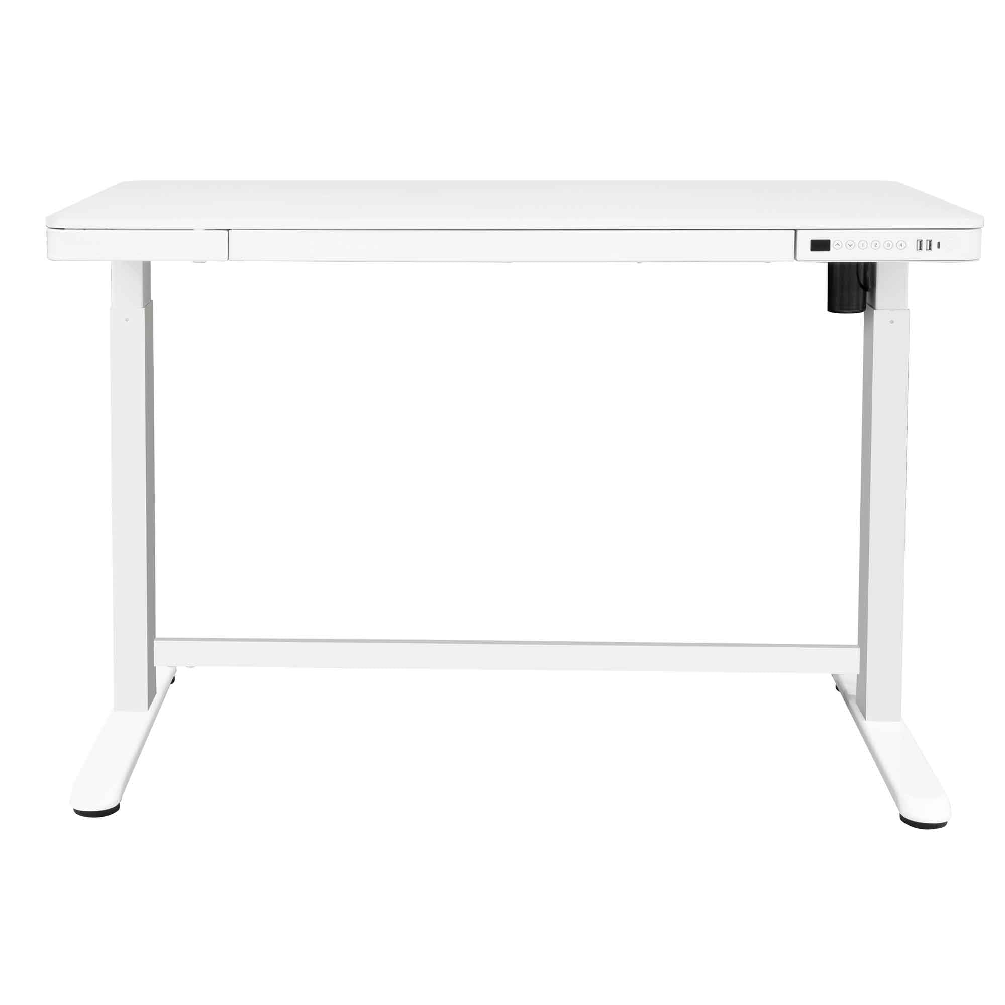 Height Adjustable Sit & Stand Desk with USB, Electric Standing, White, 1200 x 600mm - DH54 - Dellonda