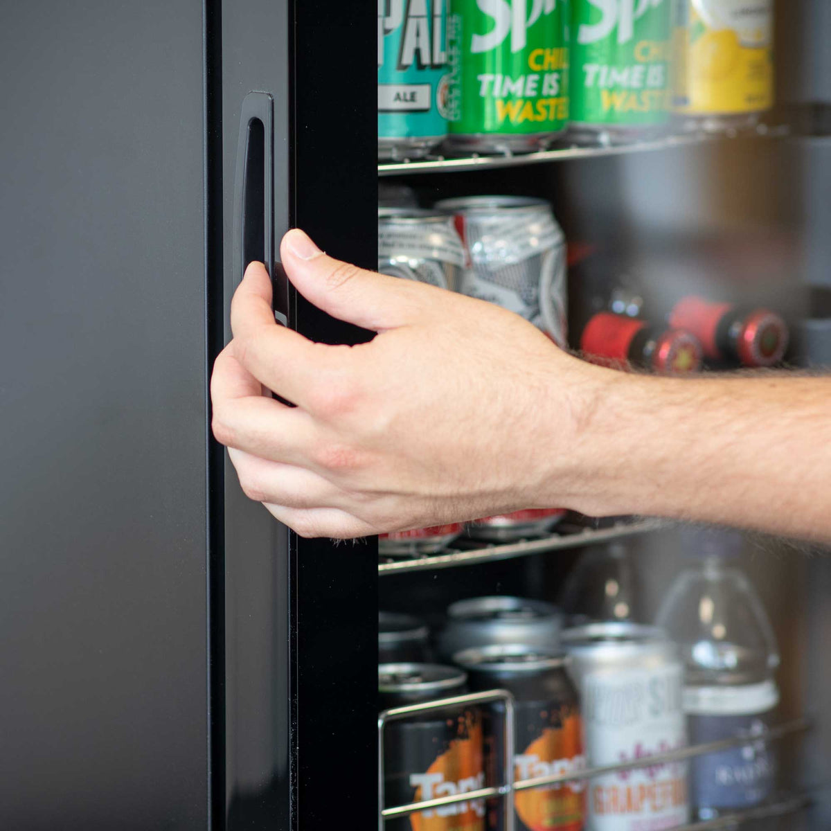 Baridi 60L Beer Drinks Fridge with LED Light Black and Glass