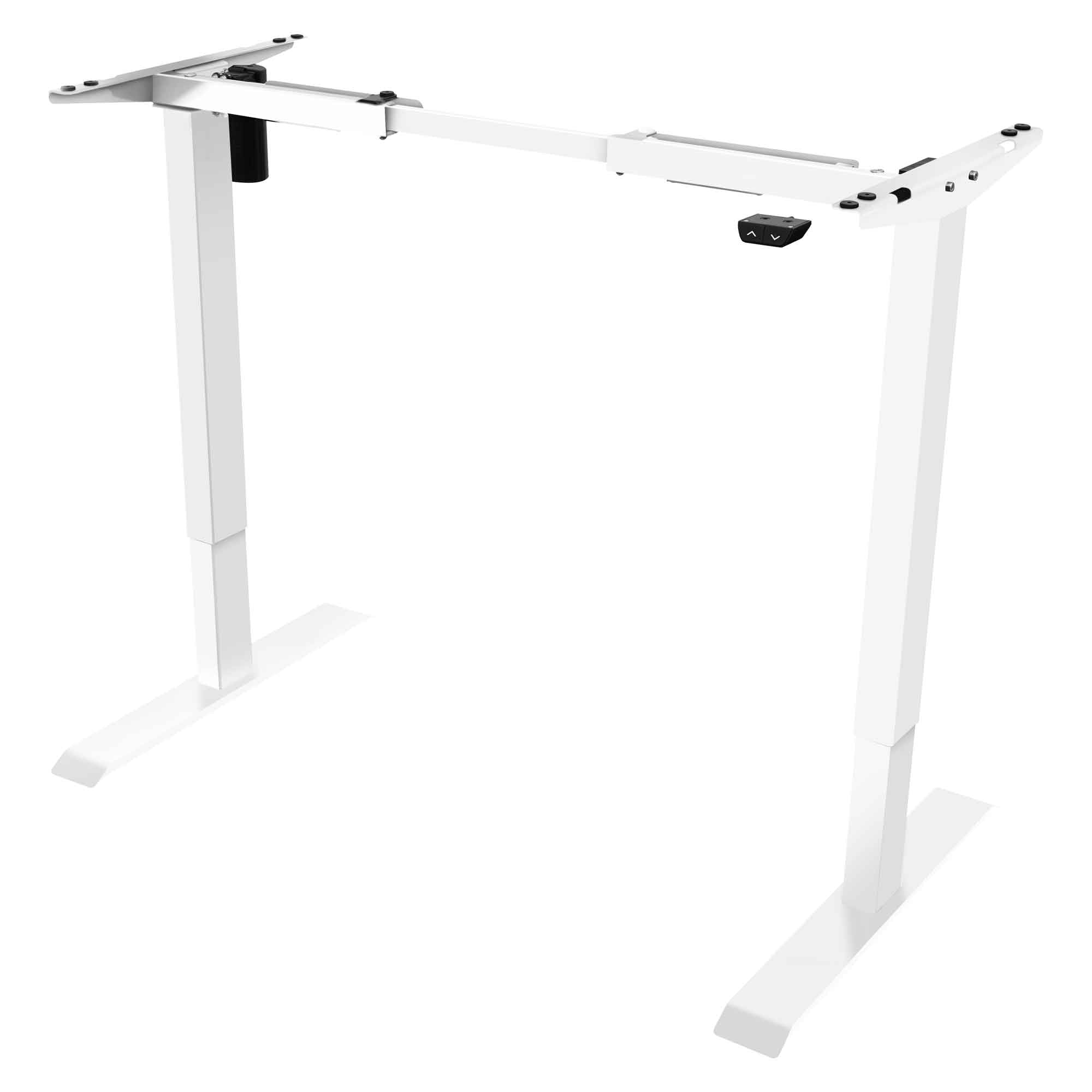 Single Motor Adjustable Desk Frame, 70kg Capacity, White - DH64 - Dellonda