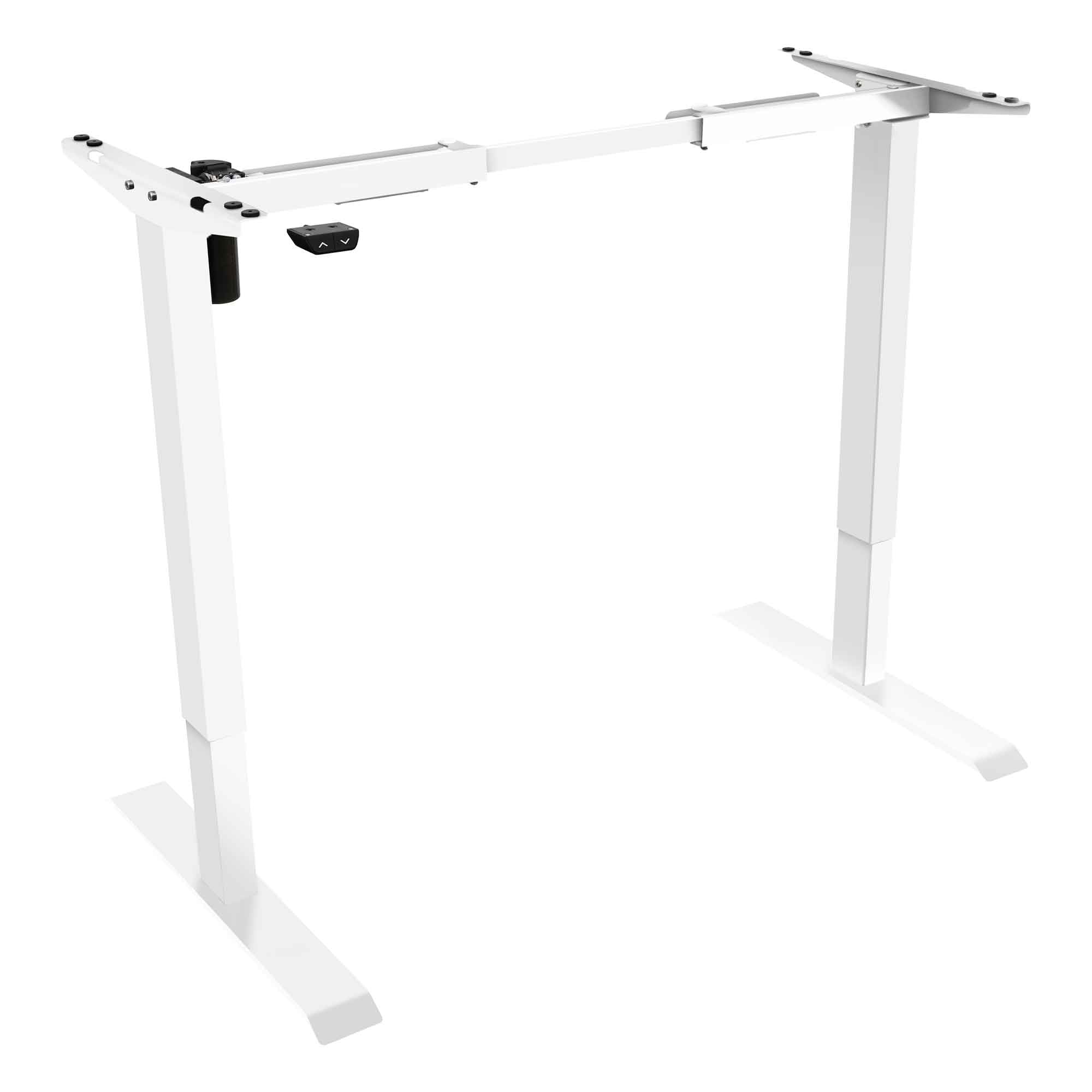Single Motor Adjustable Desk Frame, 70kg Capacity, White - DH64 - Dellonda