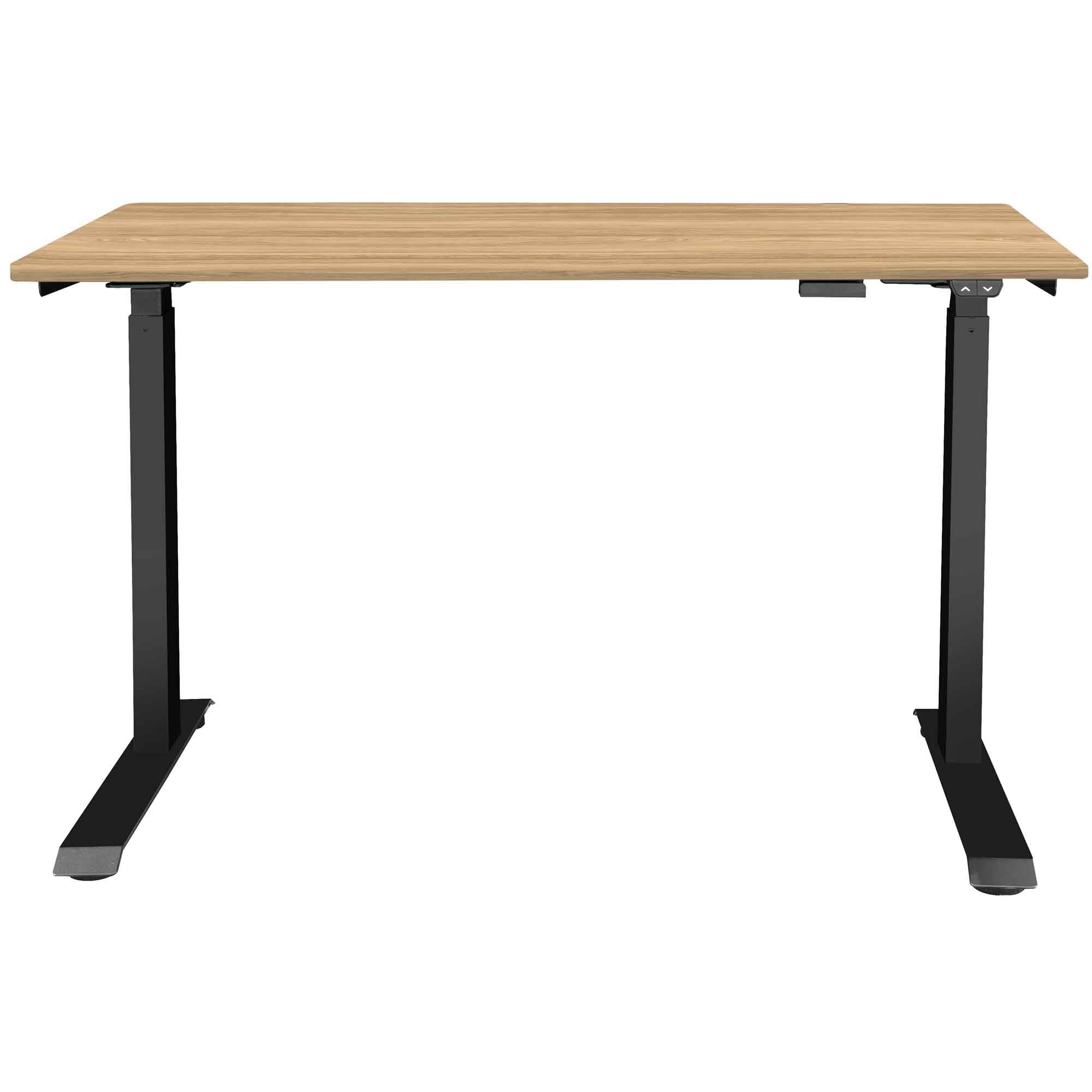 Single Motor Height Adjustable Sit & Stand Desk, Oak, 1200 x 600mm - DH66 - Dellonda