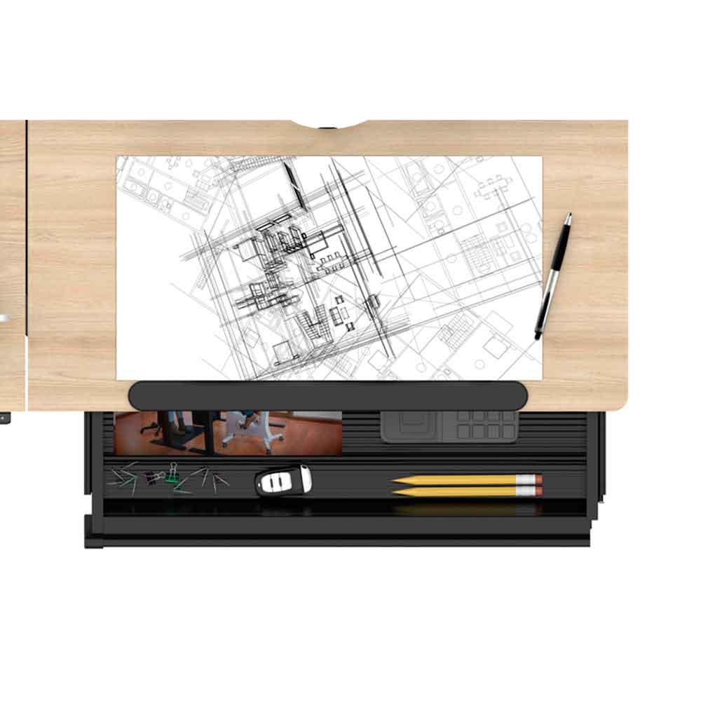 Electric Standing Drafting Desk Drawing Sit Stand Table with 0 40 Tilt Drawer DH71