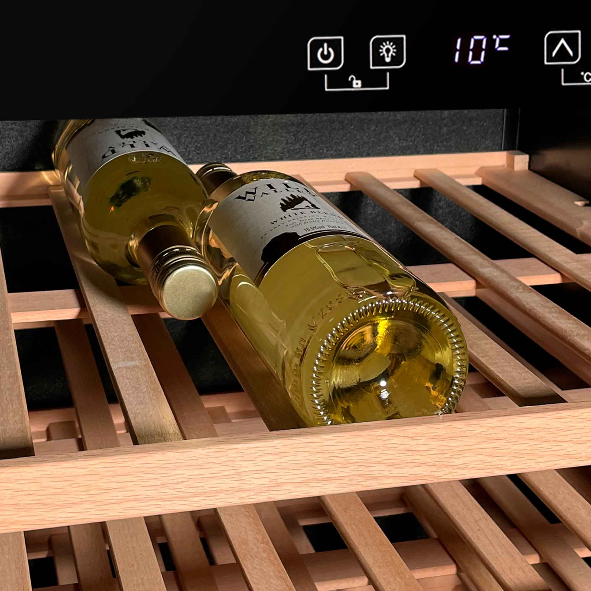 Baridi 46 Bottle Dual Zone Wine Cellar Fridge with Digital Touch Screen Controls, Black - DH79 - Dellonda