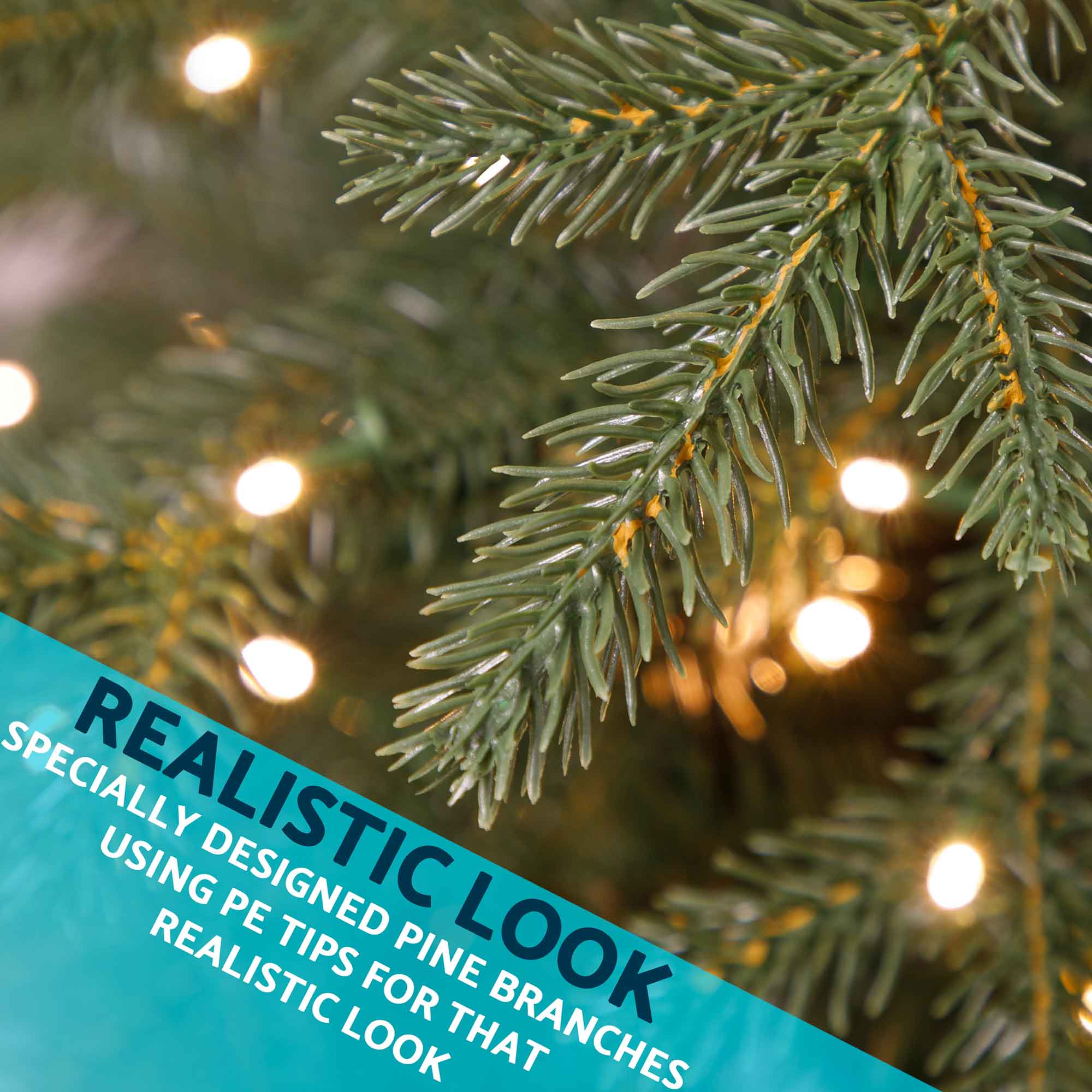 Pre-Lit 5ft Hinged Christmas Tree with Warm White LED Lights & PE/PVC Tips - DH80 - Dellonda