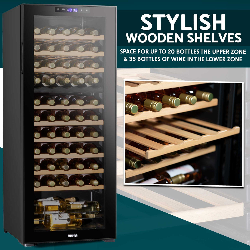 Baridi Baridi 55 Bottle Dual Zone Wine Fridge with Digital Touch Screen Contr