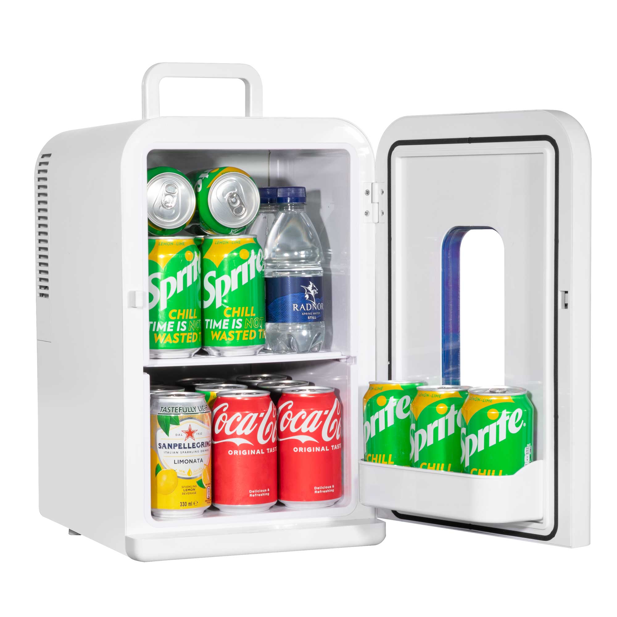 Baridi 15L Mini Fridge Cooler & Warmer, 12V/230V, Perfect for Cars, Bedrooms, Camping, White - DH94 - Dellonda
