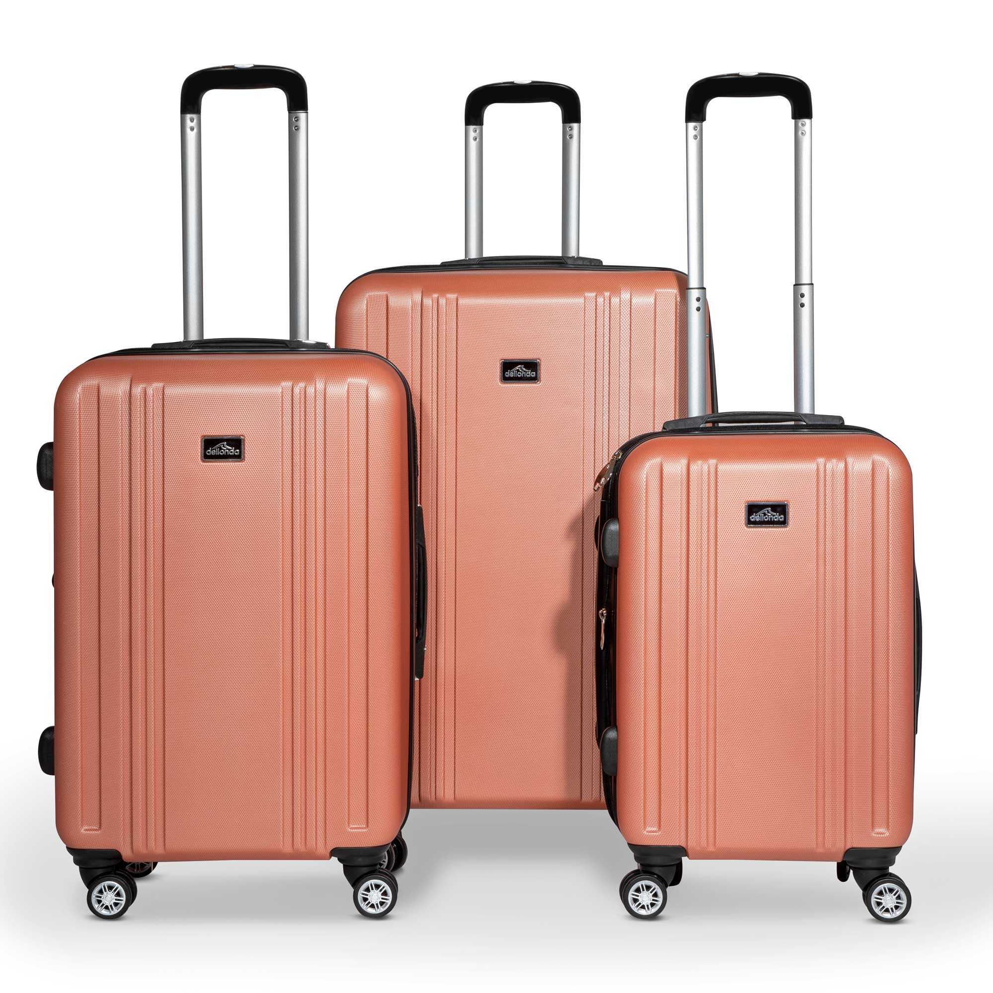 3 Piece Lightweight Luggage Suitcase Trolley Set ABS TSA Lock Rose G