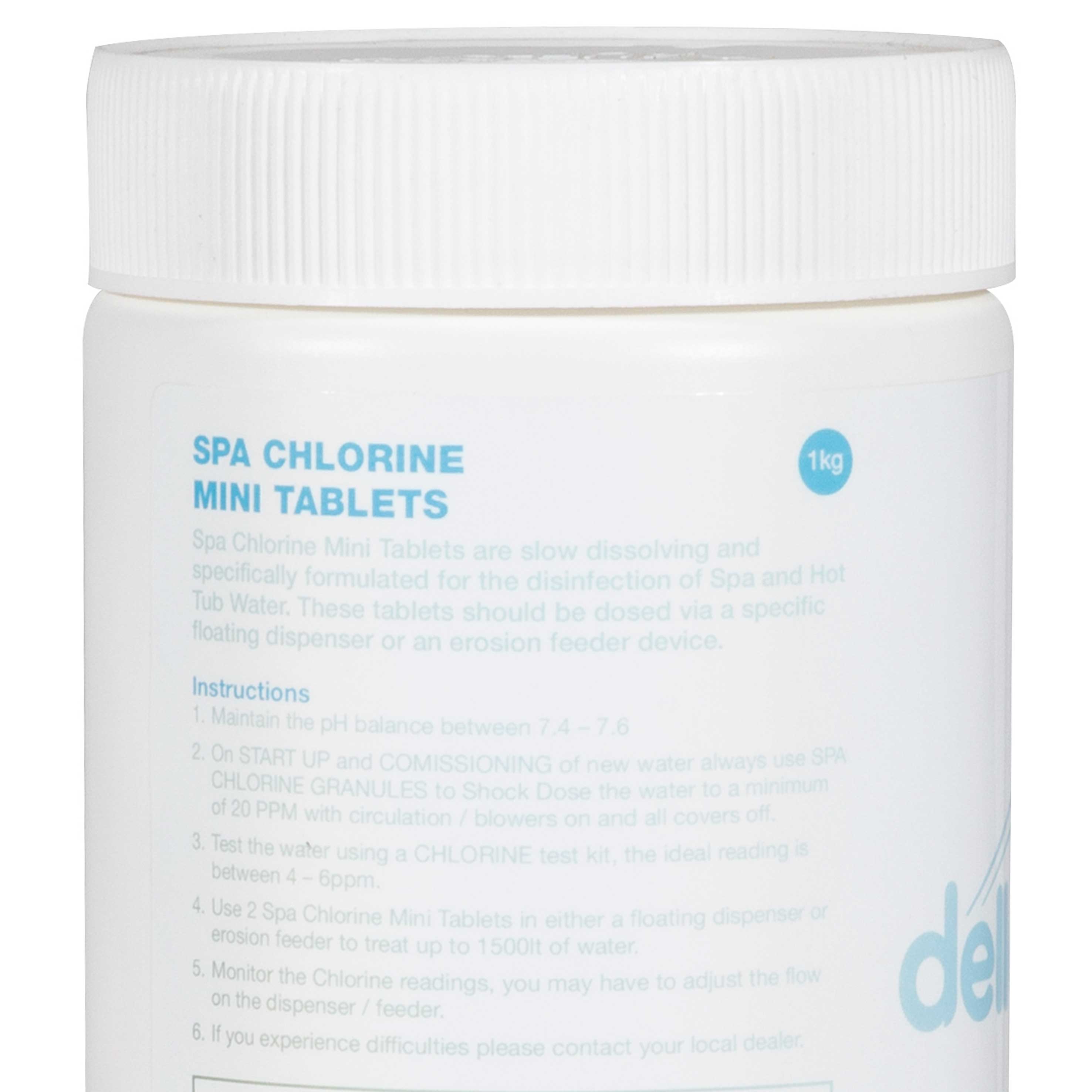 Dellonda 1kg Chlorine Mini Tabs for Hot Tubs, Spas & Swimming Pools - DL51