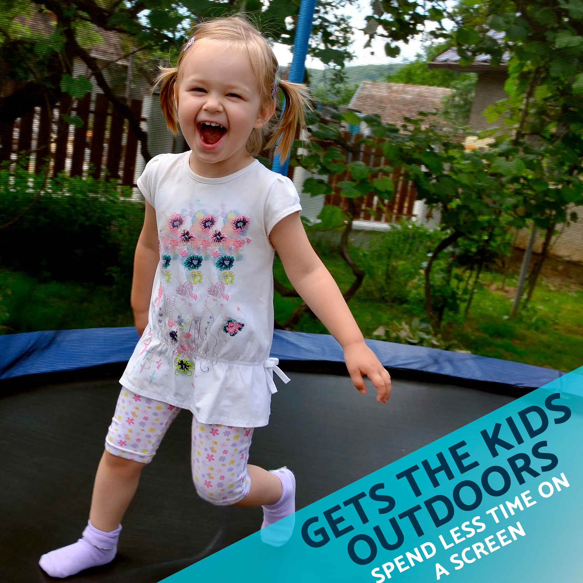 10ft Heavy-Duty Outdoor Trampoline For Kids with Safety Enclosure Net - DL68 - Dellonda