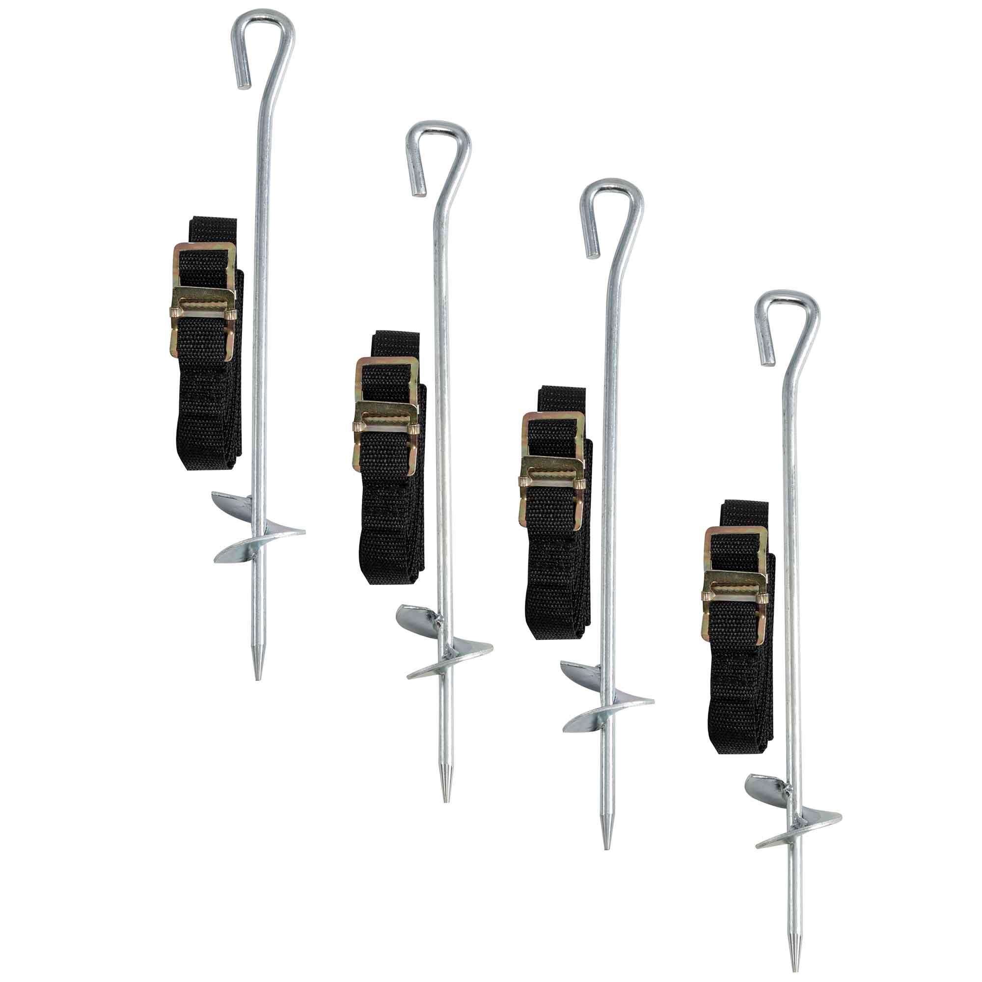 Trampoline/Gazebo Anchor Kit 4pc Ground Pegs Universal Fitting - DL70 - Dellonda