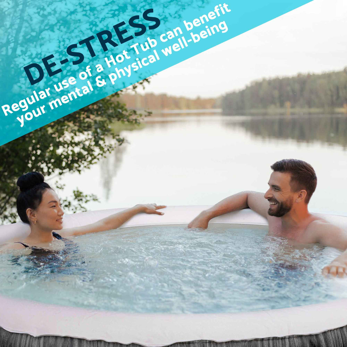4-6 Person Inflatable Hot Tub Spa with Smart Pump - Wood Effect - DL89 -  Dellonda